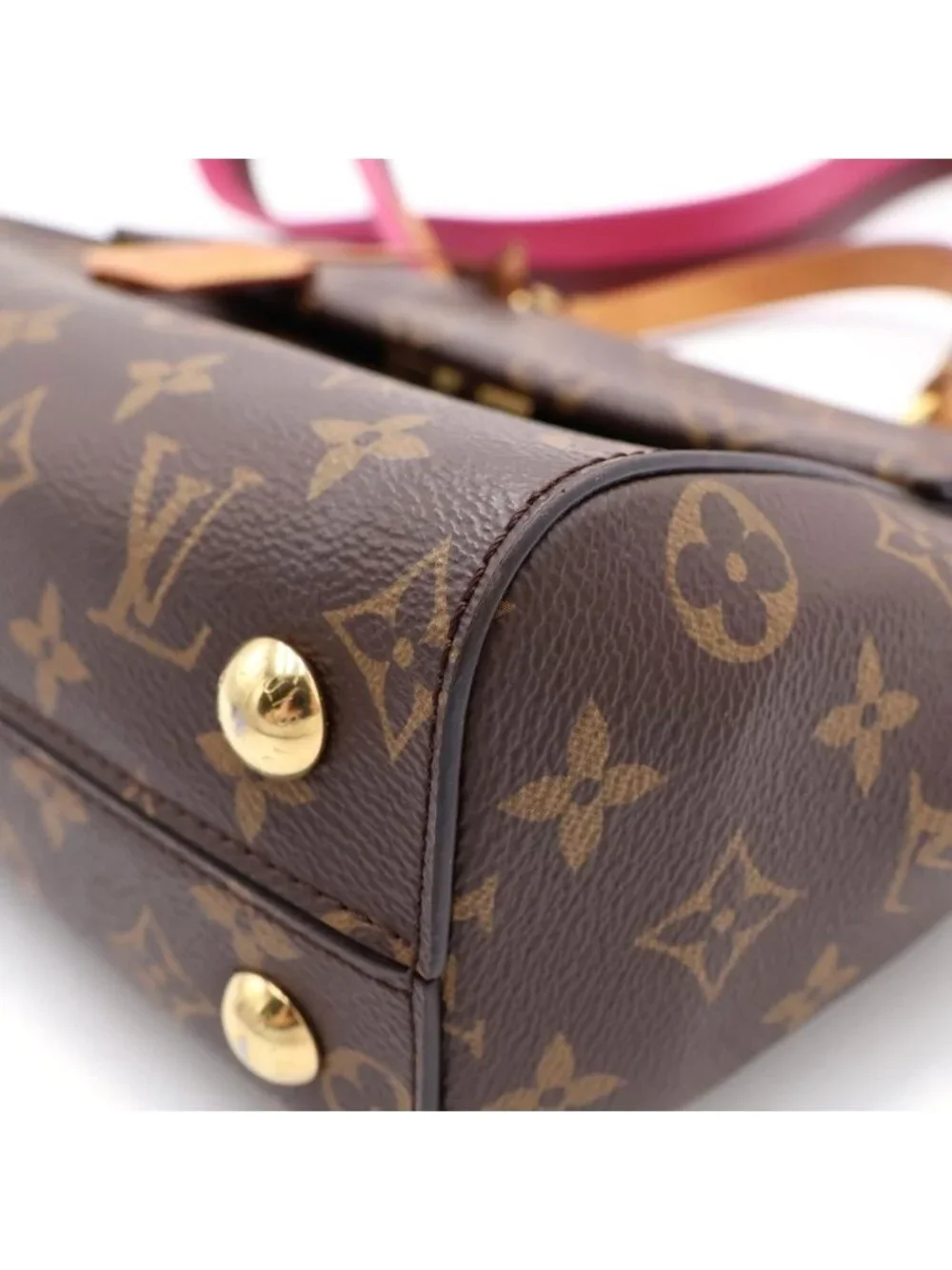 Louis Vuitton Cluny BB Handbag 2-Way Back Monogram Leather Brown Pink